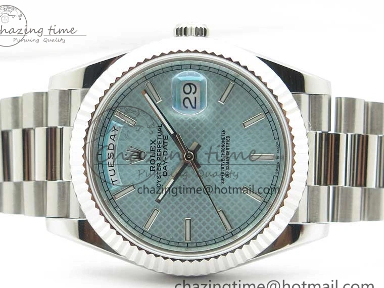 A2836 Dial 228239 Dial Blue SS BP SS Version Textured 904 on Day-Date President 40mm Ice Bracelet New 0724